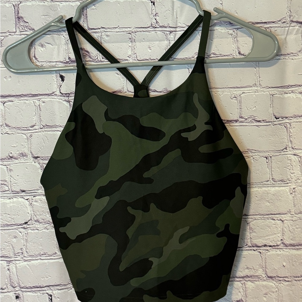 Camo Print longline sports bra